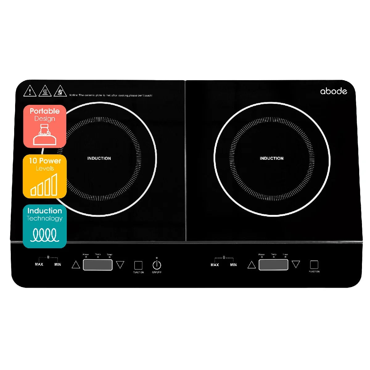 Abode AINDH2003, Double Induction Hob in Black
