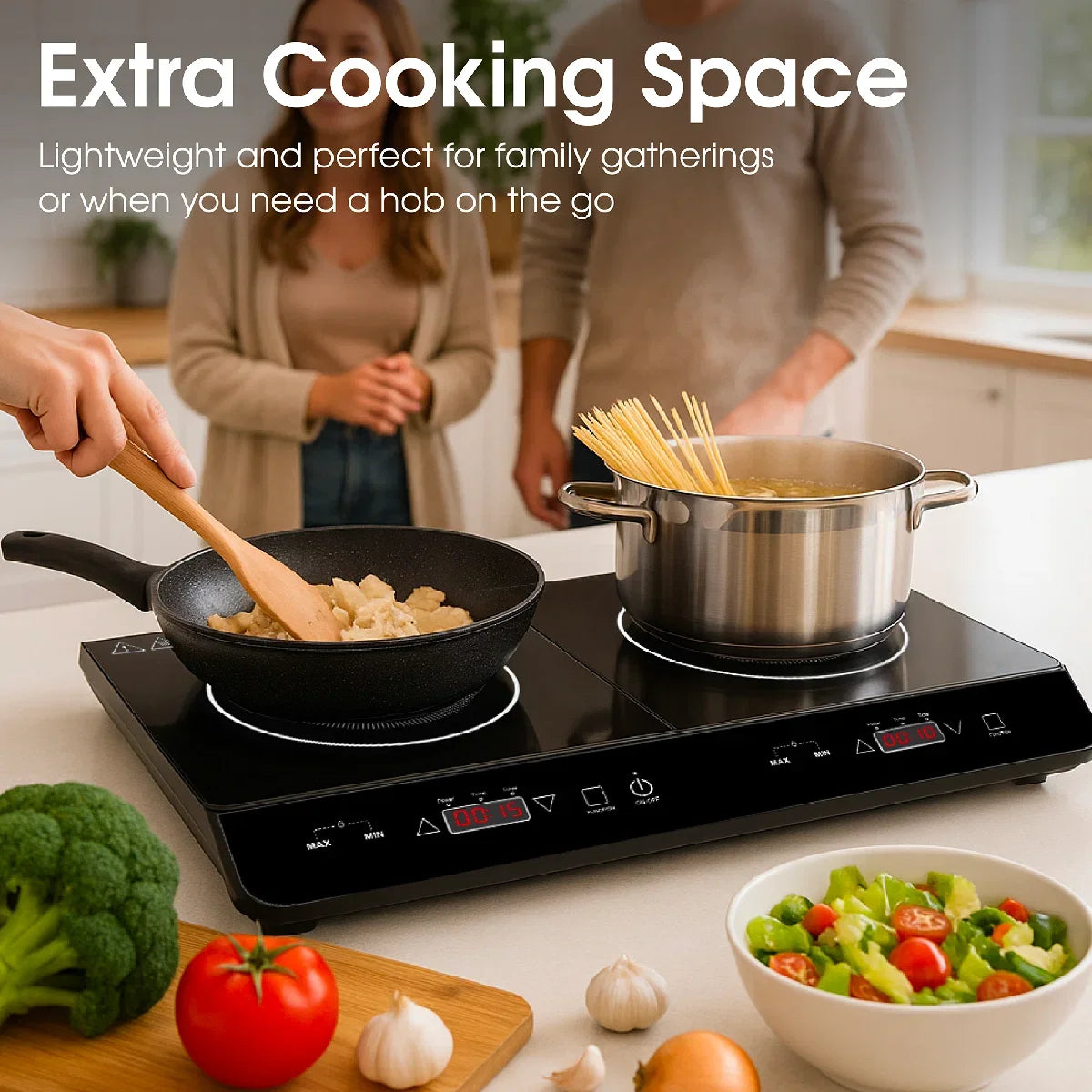 Abode AINDH2003, Double Induction Hob in Black