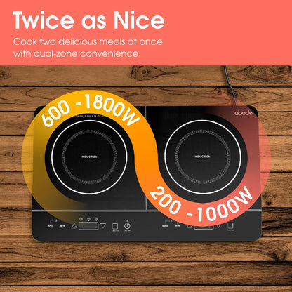 Abode AINDH2003, Double Induction Hob in Black