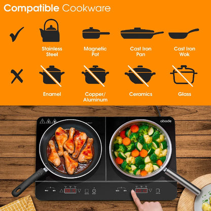 Abode AINDH2003, Double Induction Hob in Black