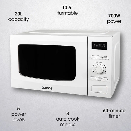 Abode AMD2002-M 20L Digital Microwave - White