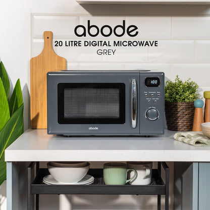 Abode 20 Litre Retro Grey Digital Microwave AMD2004G/02