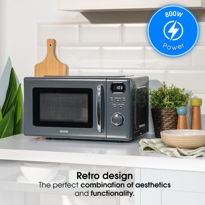 Abode 20 Litre Retro Grey Digital Microwave AMD2004G/02