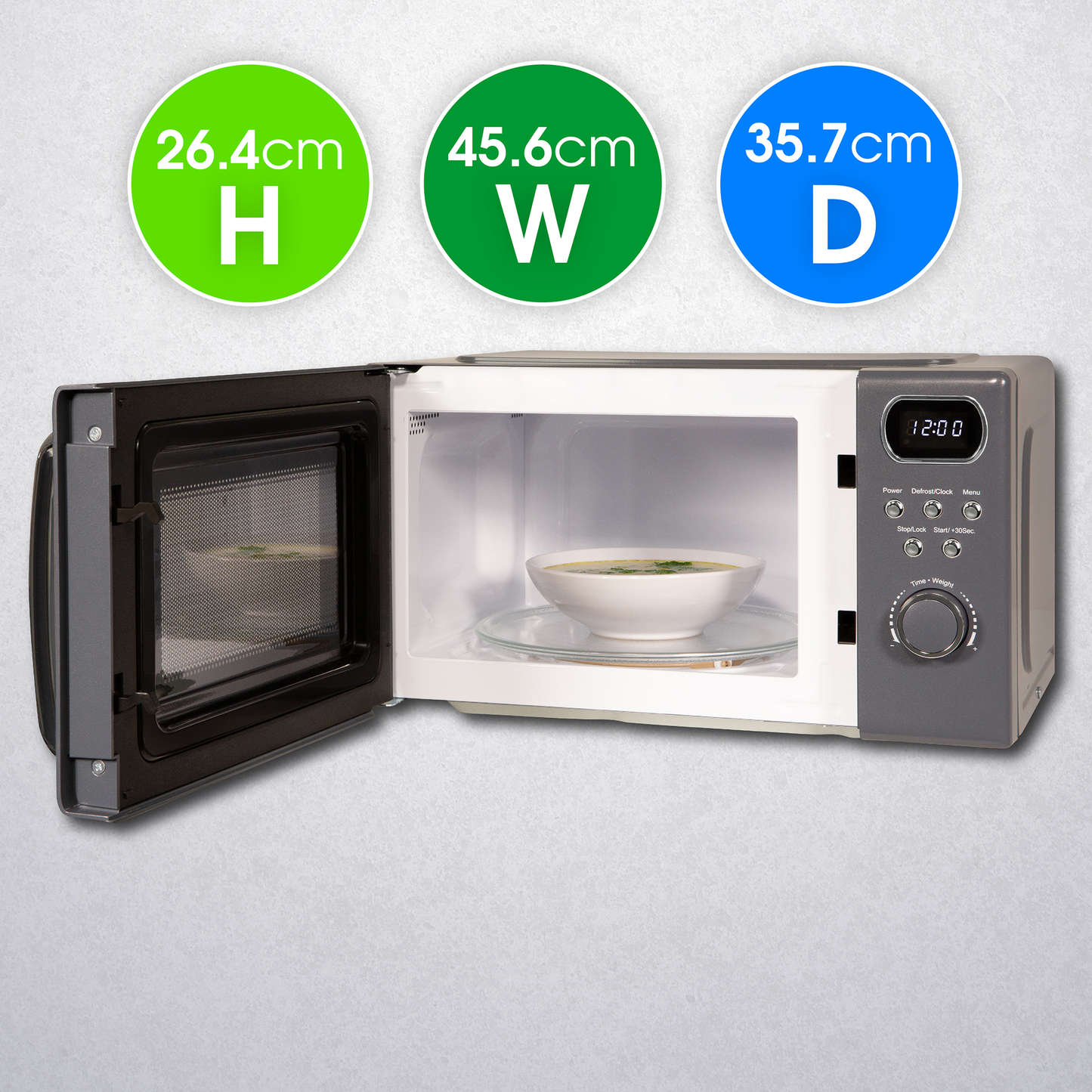 Abode 20 Litre Retro Grey Digital Microwave AMD2004G/02