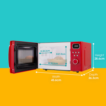 Abode 20 Litre Retro Red Digital Microwave AMD2004R/02