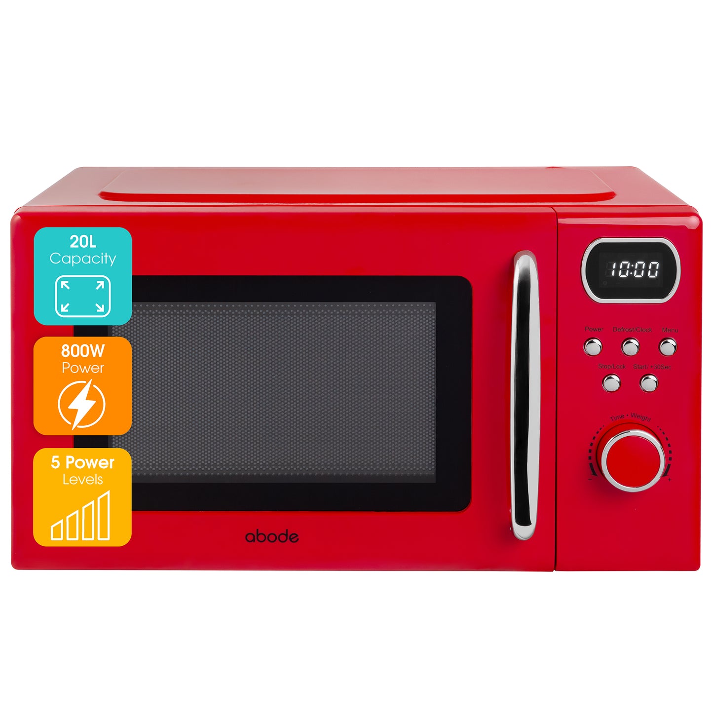 Abode 20 Litre Retro Red Digital Microwave AMD2004R/02