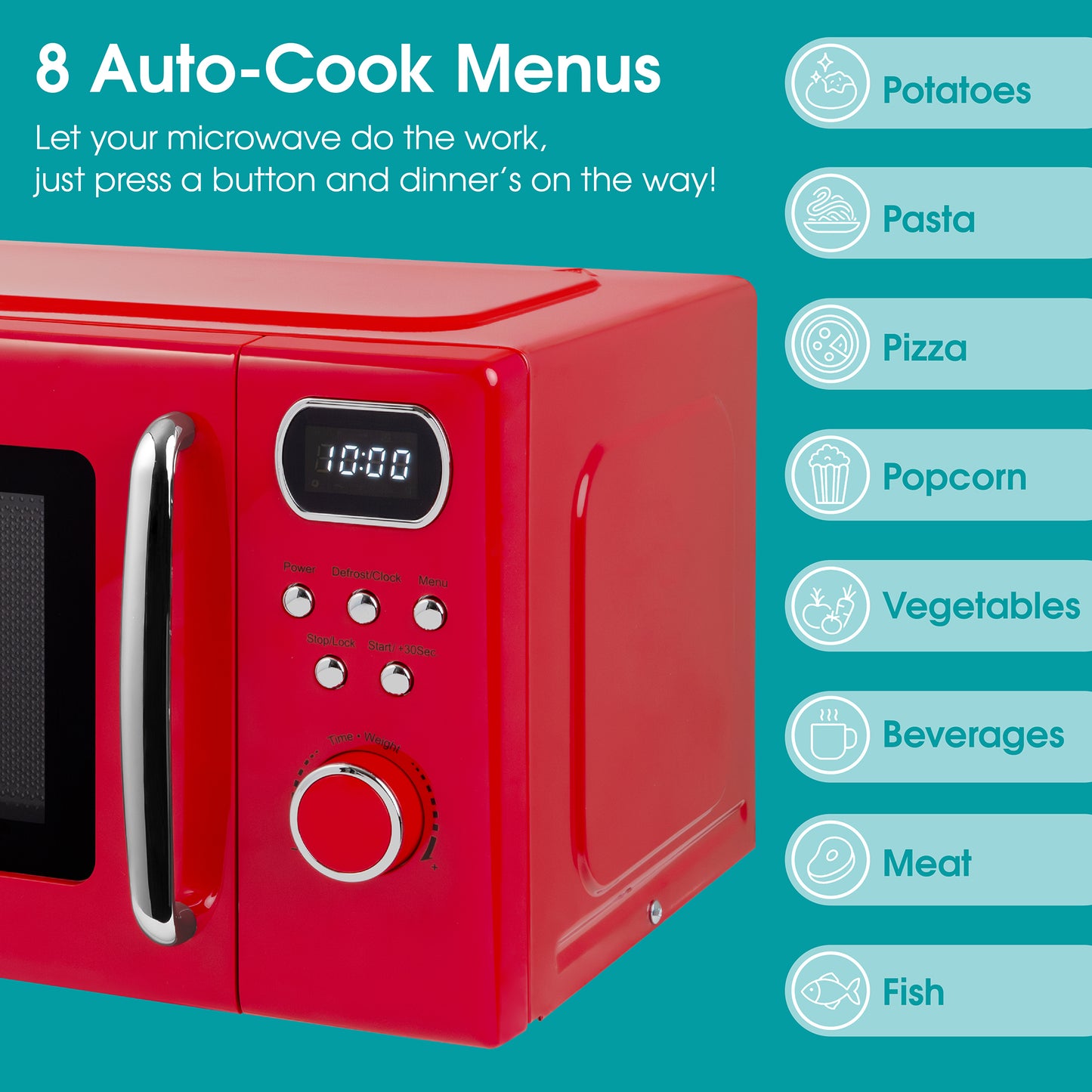 Abode 20 Litre Retro Red Digital Microwave AMD2004R/02