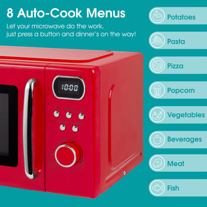 Abode 20 Litre Retro Red Digital Microwave AMD2004R/02