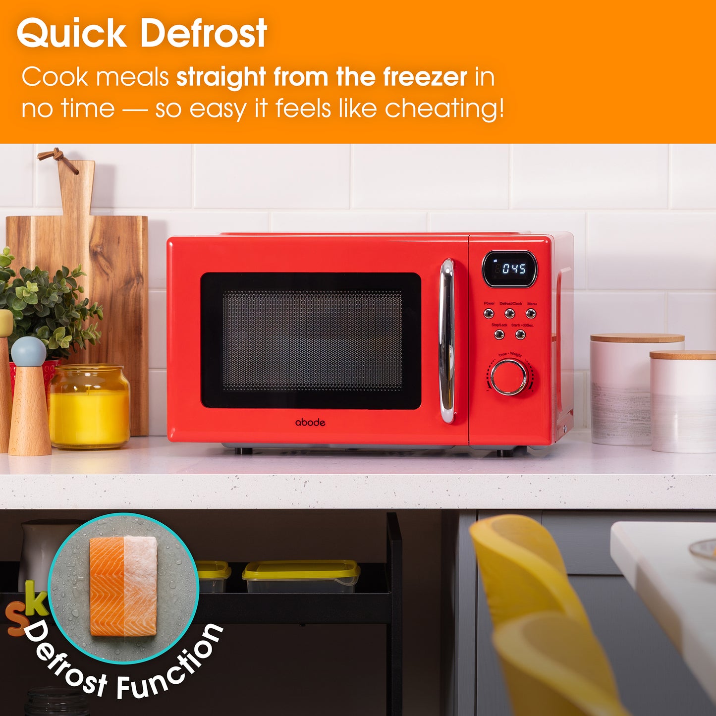 Abode 20 Litre Retro Red Digital Microwave AMD2004R/02