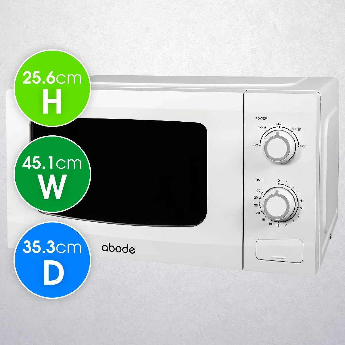 Abode AMM2001-M 20L Manual Microwave - White