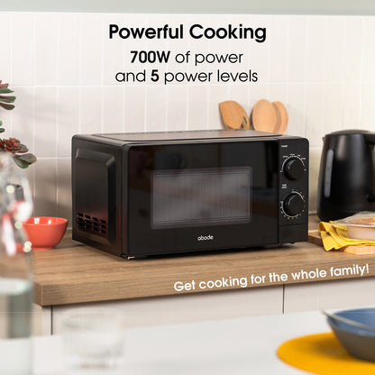 Abode 20 Litre Black Manual Microwave AMM2005B/01
