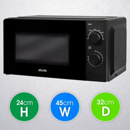 Abode 20 Litre Black Manual Microwave AMM2005B/01