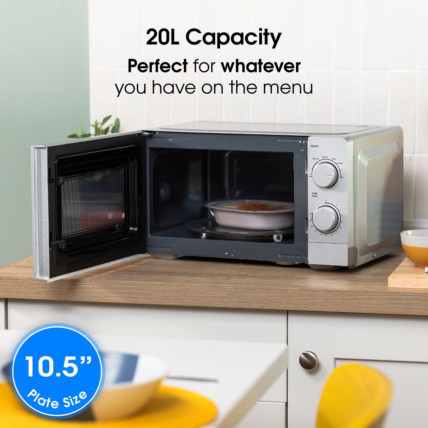 Abode 20 Litre Silver Manual Microwave AMM2005S/01