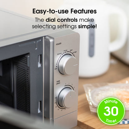 Abode 20 Litre Silver Manual Microwave AMM2005S/01