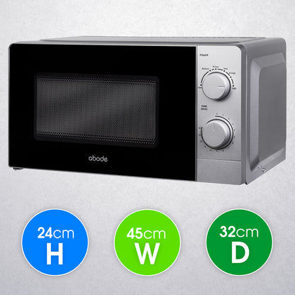 Abode 20 Litre Silver Manual Microwave AMM2005S/01