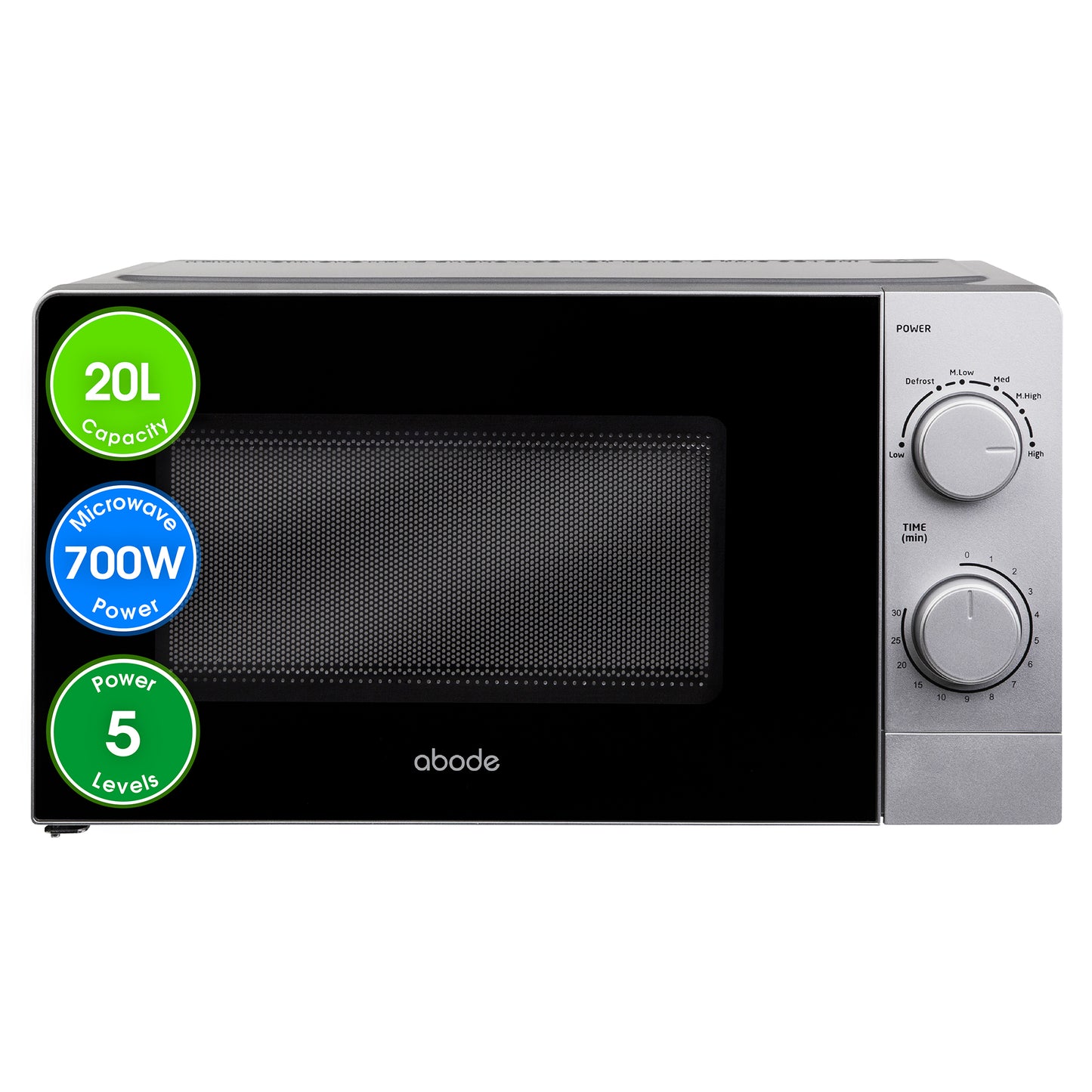 Abode 20 Litre Silver Manual Microwave AMM2005S/01