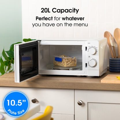 Abode 20 Litre White Manual Microwave AMM2005/01