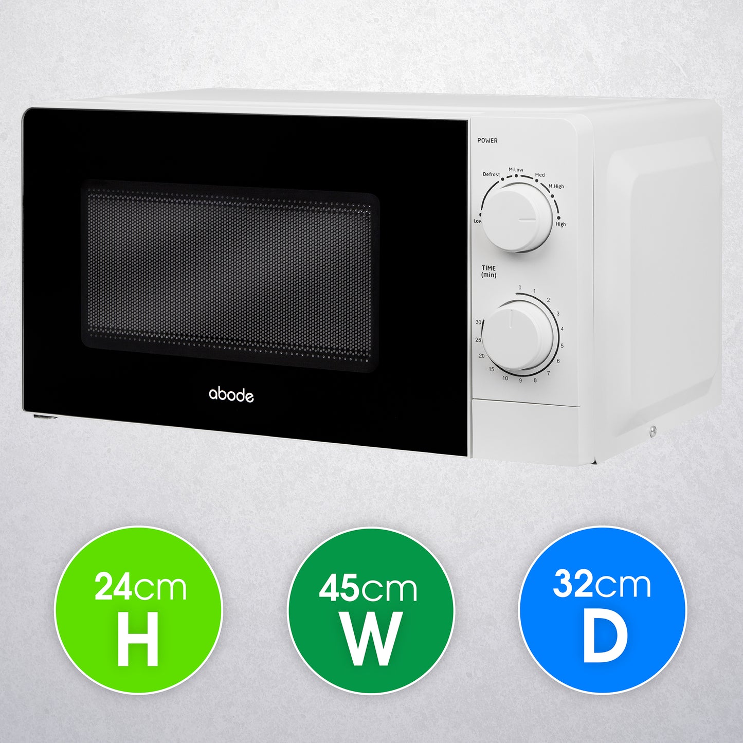 Abode 20 Litre White Manual Microwave AMM2005/01