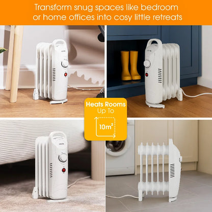 Abode AOFR5001 5 Fin Oil Filled Radiator in White