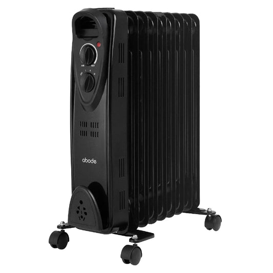 Abode AOFR9003B, 2kW 9 Fin Oil Filled Radiator in Black