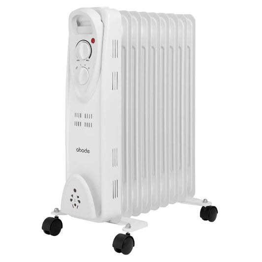 Abode AOFR9003, 2kW 9 Fin Oil Filled Radiator in White