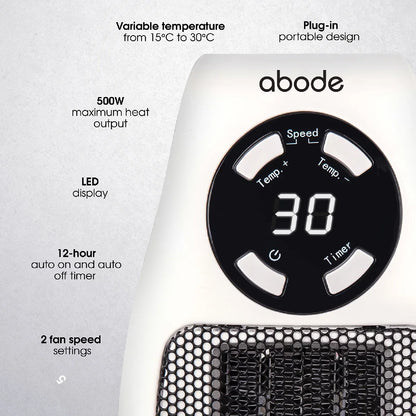Abode APH1001 Ceramic Plug-in Heater in White