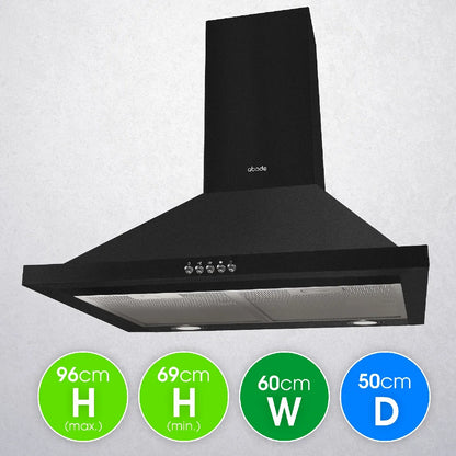 Abode ASCH6031B 60cm Chimney Cooker Hood - Black
