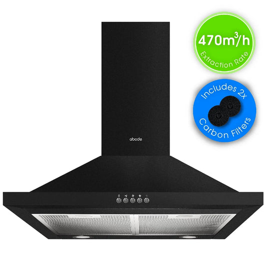 Abode ASCH6031B 60cm Chimney Cooker Hood - Black