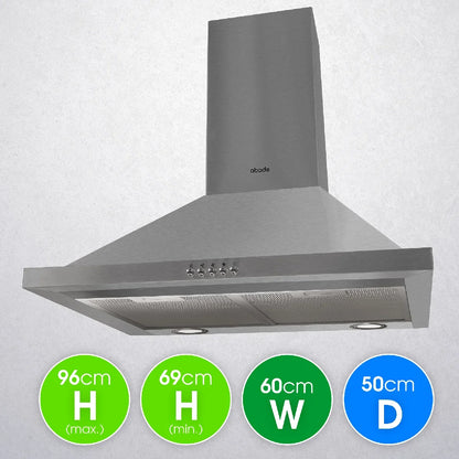 Abode ASCH6031SS 60cm Chimney Cooker Hood - Stainless Steel
