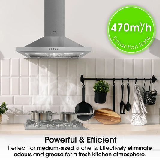 Abode ASCH6031SS 60cm Chimney Cooker Hood - Stainless Steel