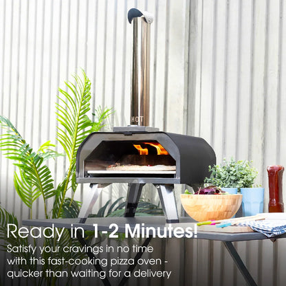 Abode AWPPO01BPC, 13” Wood Pellet Pizza Oven with Paddle & Carry Bag in Black