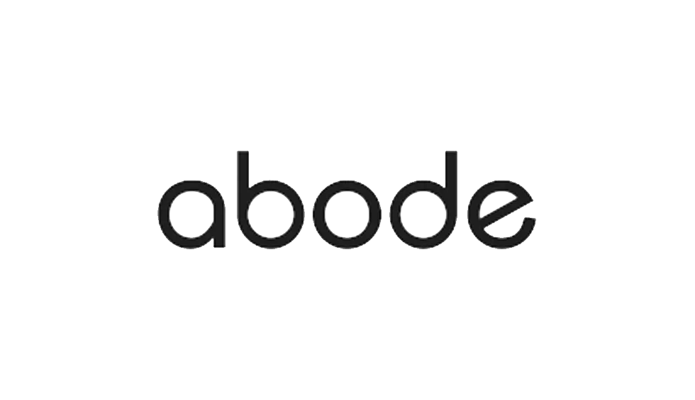 The word 'abode' in lowercase black lowercase letters centered on a plain white background.