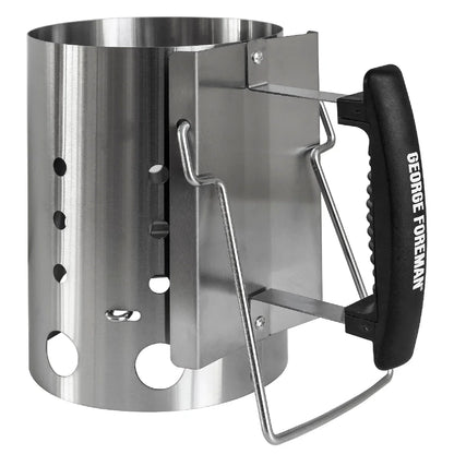 George Foreman GFCMS14 Quick-Fire Compact Chimney BBQ Starter in Stainless Steel