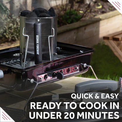George Foreman GFCMS14 Quick-Fire Compact Chimney BBQ Starter in Stainless Steel
