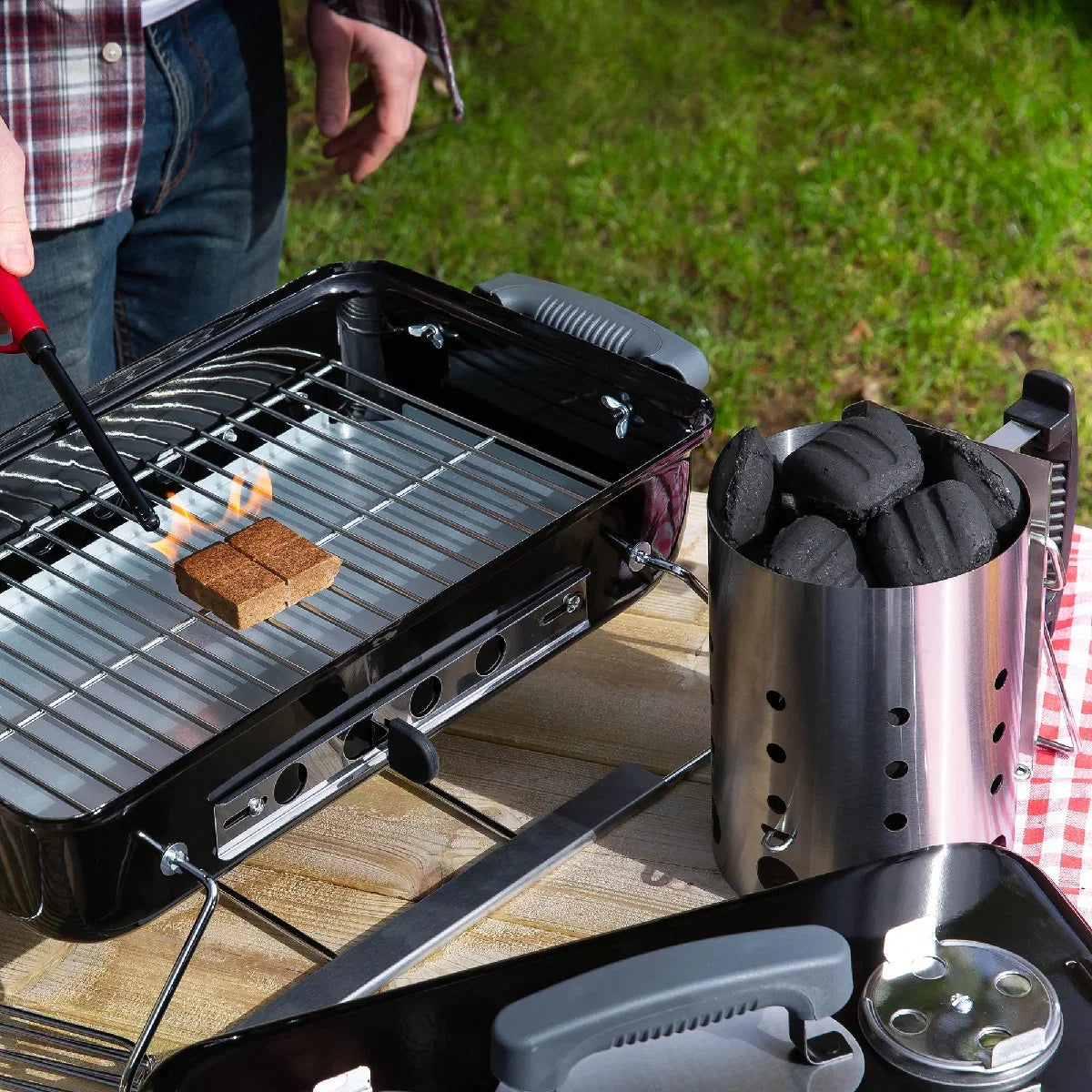 George Foreman GFCMS14 Quick-Fire Compact Chimney BBQ Starter in Stainless Steel