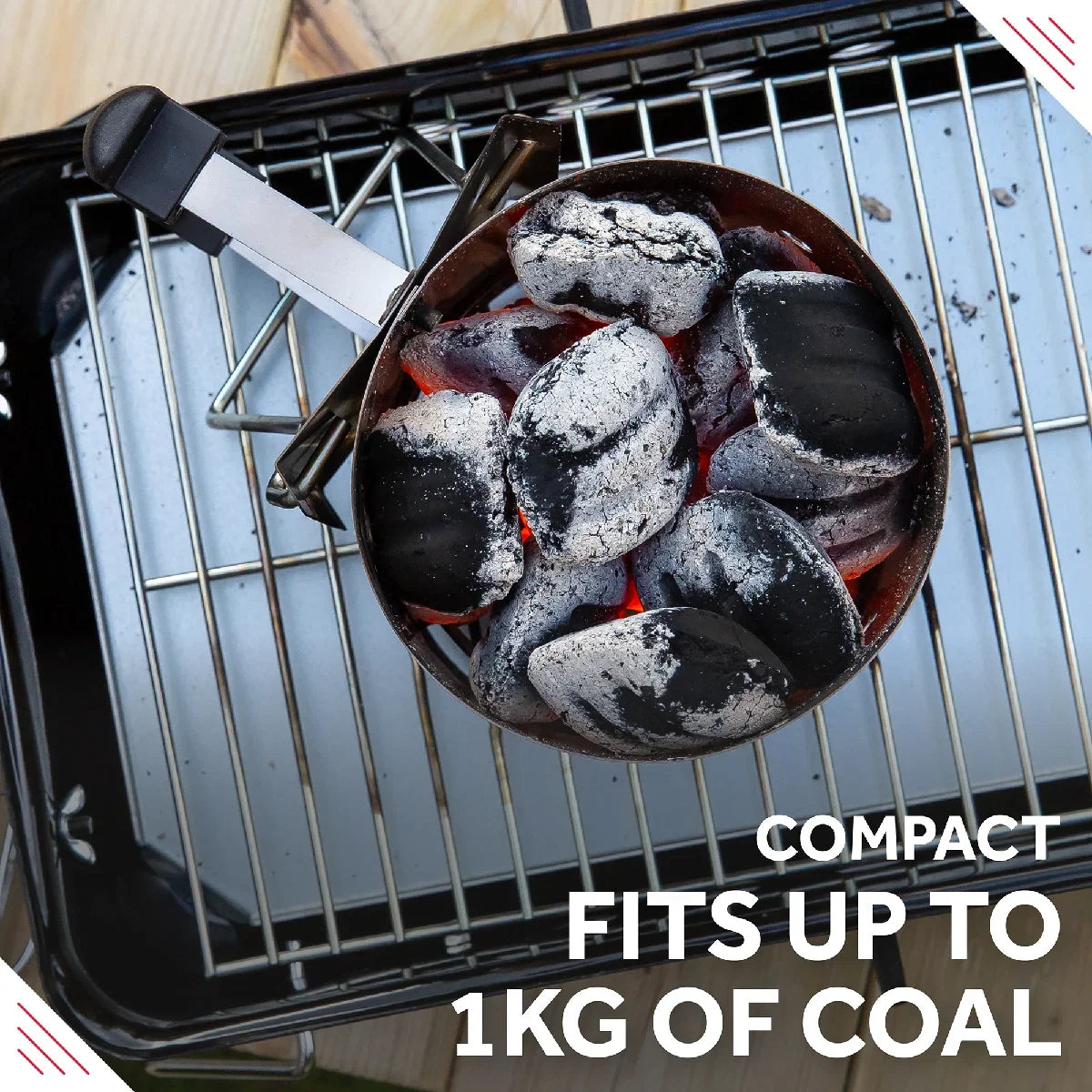 George Foreman GFCMS14 Quick-Fire Compact Chimney BBQ Starter in Stainless Steel