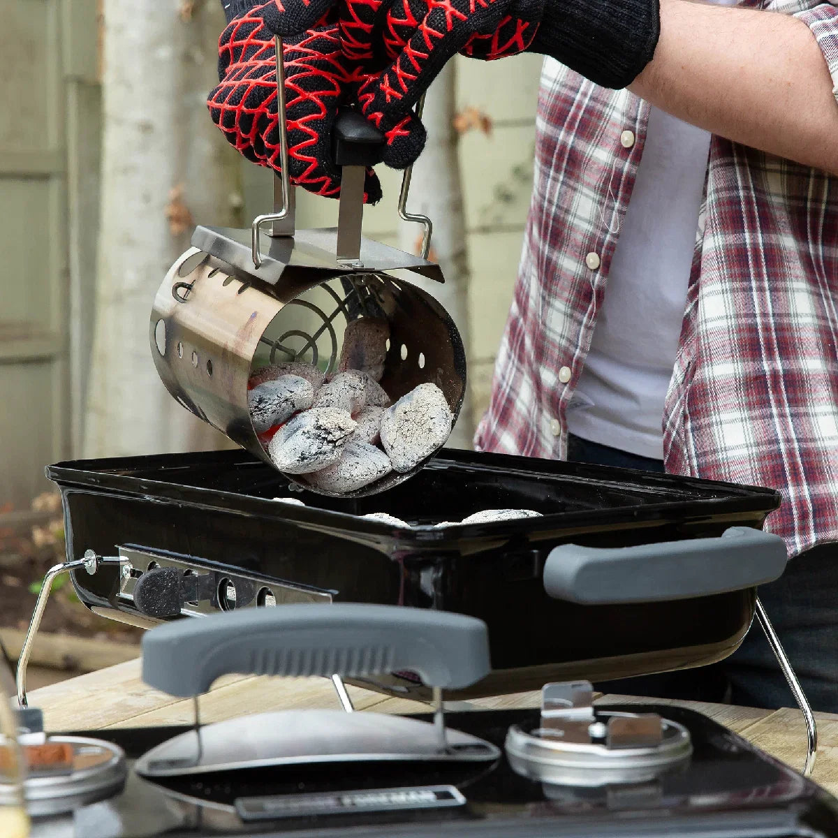 George Foreman GFCMS14 Quick-Fire Compact Chimney BBQ Starter in Stainless Steel