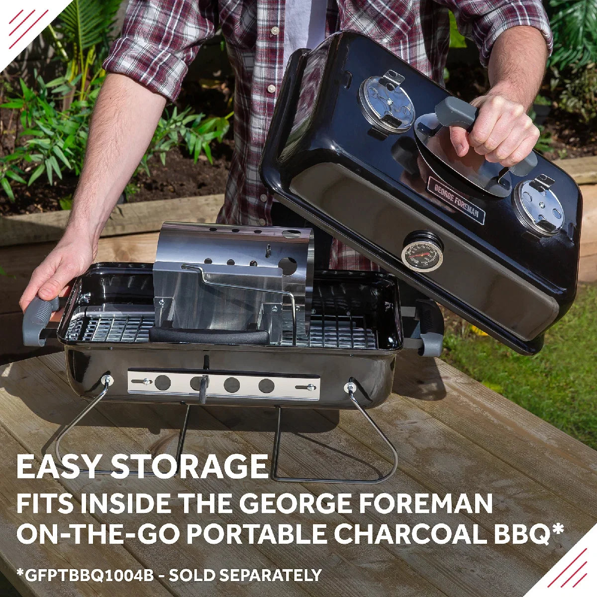 George Foreman GFCMS14 Quick-Fire Compact Chimney BBQ Starter in Stainless Steel
