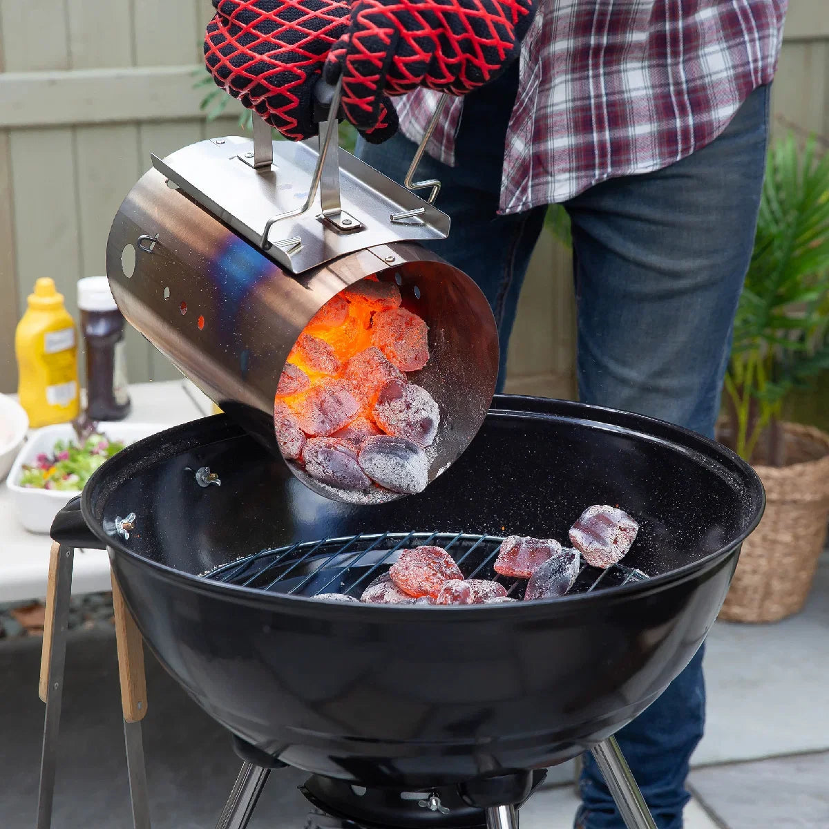 George Foreman GFCMS19 Quick-Fire Large Chimney BBQ Starter in Stainless Steel