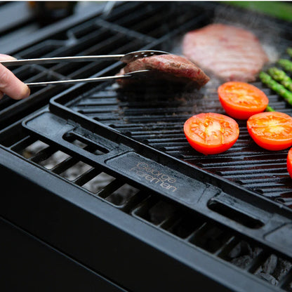 George Foreman GFDSGP01 Dual-Sided Griddle Plate with Beech Tray Black