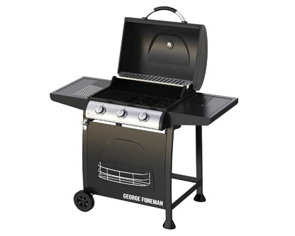 George Foreman GFGBBQ3B-N 3 Burner Gas BBQ Black