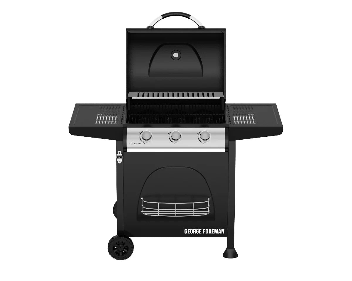 George Foreman GFGBBQ3B-N 3 Burner Gas BBQ Black