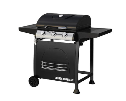 George Foreman GFGBBQ3B-N 3 Burner Gas BBQ Black