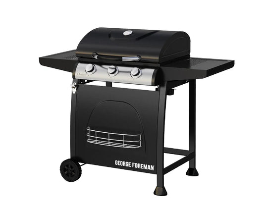 George Foreman GFGBBQ3B-N 3 Burner Gas BBQ Black