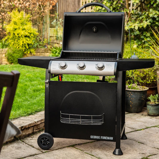 George Foreman GFGBBQ3B-N 3 Burner Gas BBQ Black