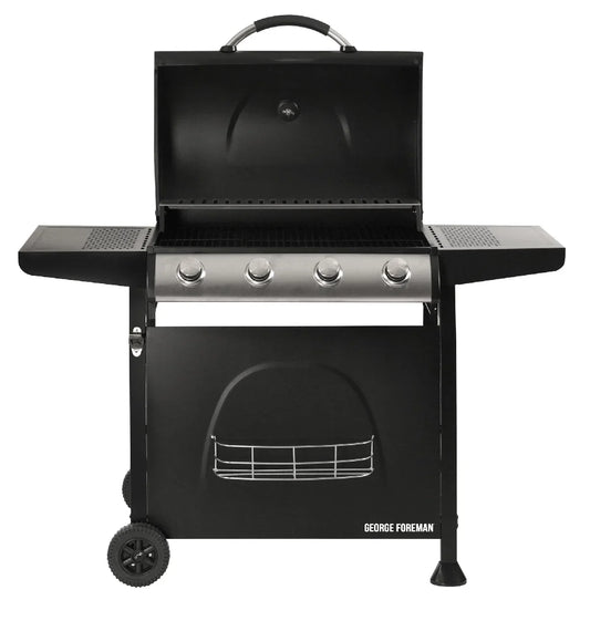 George Foreman GFGBBQ4B-N 4 Burner Gas BBQ Black