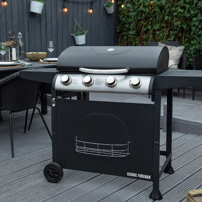 George Foreman GFGBBQ4B-N 4 Burner Gas BBQ Black