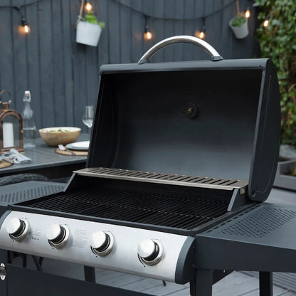 George Foreman GFGBBQ4B-N 4 Burner Gas BBQ Black