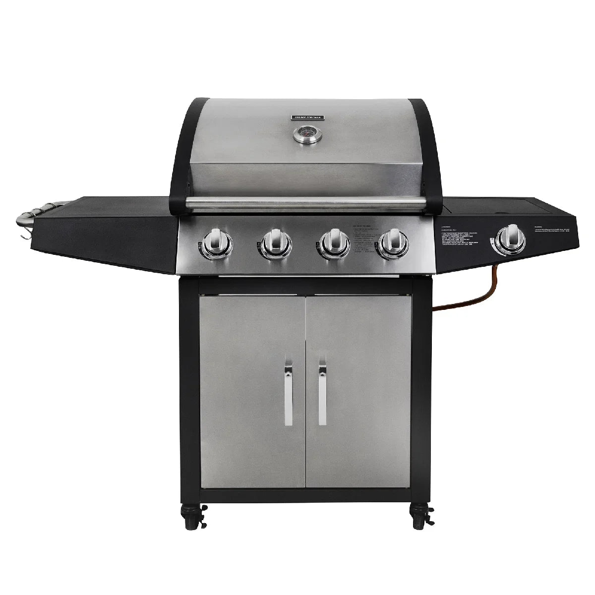 George Foreman GFGBBQ4B1SS3-C 4+1 Burner Gas BBQ in Black