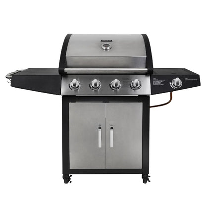George Foreman GFGBBQ4B1SS3-C 4+1 Burner Gas BBQ in Black